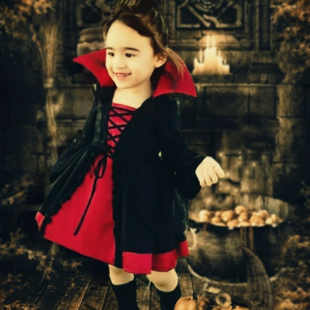 Christmas dress plus halloween Royal Vampire Costume for toddlers